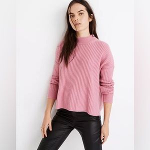 Madewell Size Small Resourced Cashmere Ribbed Mockneck Pullover Sweater